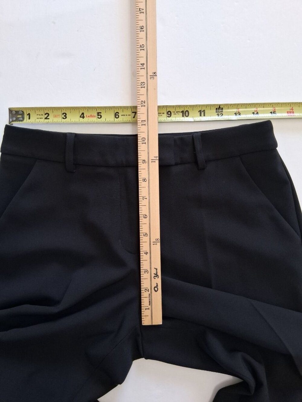 Express Editor 6L Wide Leg Relaxed Trouser Mid Rise Black Pants Size 6L - Picture 8 of 10